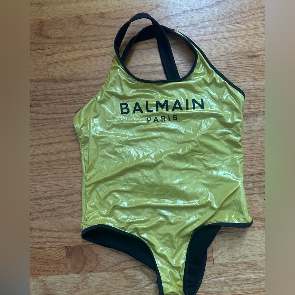 Balmain Girls Black and Gold Swimsuit